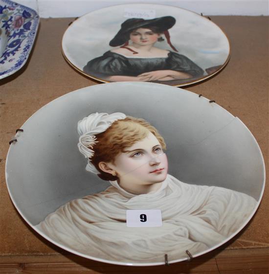 Pair portrait plates one A/F